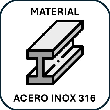 FABRICADO CON ACERO INOX 316