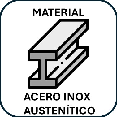FABRICADO CON ACERO INOX AUSTENITICO