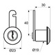 CERRADURA BUZON RECTA CM04 20mm CROMO BRILLO CROMO BRILLO 30 23 40 LLAVES DISTINTAS 1
