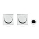 HOOKY ZERO CUADRADO KIT DE CAZOLETAS-DEDAL PARA PUERTA CORREDERA CROMO BRILLO LATON