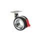 KOO EVO RUEDA DE PLETINA PARA MUEBLE CON O SIN FRENO NEGRO/CROMO BRILLO 98,5 mm 47 x 47 mm 75 mm CON FRENO 85 kg