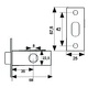 PICAPORTE TUBULAR CANTO CUADRADO PCT03 LATONADO CUADRADO ENTRADA 35 MM ACERO 1