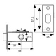 PICAPORTE TUBULAR CANTO CUADRADO PCT03 LATONADO CUADRADO ENTRADA 35 MM ACERO 20