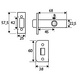 PICAPORTE TUBULAR CANTO CUADRADO PCT03 LATONADO CUADRADO ENTRADA 45 MM ACERO 1
