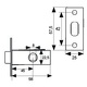 PICAPORTE TUBULAR CANTO CUADRADO PCT03 LATONADO CUADRADO ENTRADA 45 MM ACERO 20