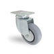 RUEDA DE HORQUILLA CON Y SIN FRENO SERIE BH-PGIB 110 mm 70 x 55 mm GRIS 80 MM GOMA SIN FRENO 50 kg