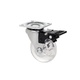 RUEDA MUEBLE TRANSPARENTE CON PLETINA CON Y SIN FRENO SERIE BDT 64 MM 42 x 42 mm CROMO-TRANSPARENTE 50 MM CON FRENO 40 KG