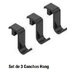 SISTEMA HANG ESTANTE COLGANTE BAJO MUEBLE NEGRO MATE NEGRO MATE SET 3 GANCHOS nº1 30 MM 1,0 MM 30 MM