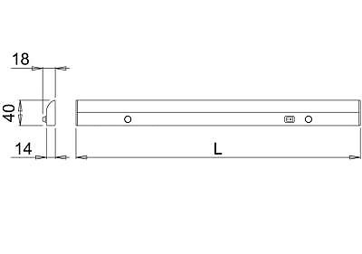 AB REGLETA SOBREPONER LED FLOW 220/240V CON INTERRUPTOR ON/OFF ALUMINIO PLATA MATE 