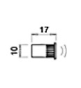 AB SENSOR DE ENCENDIDO POR APROXIMACION PUERTA COMBO IR 12/24 VISOR+2 MTS CABLE L:17MMXd:10MM EMBUTIR 12/24 V 