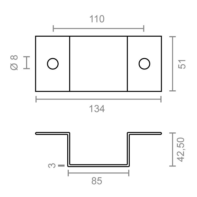 ABRAZADERA PARED PARA PERFIL 80/40 TLD24 