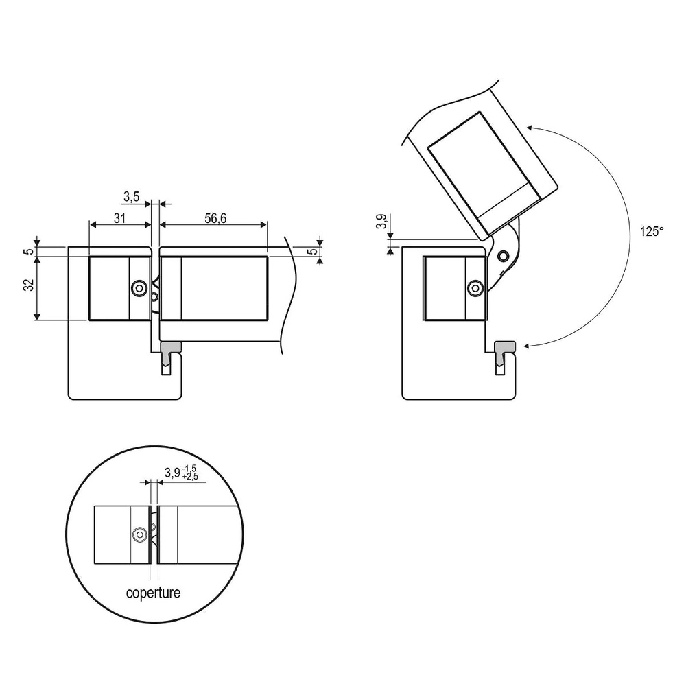 AGB BISAGRA OCULTA ECLIPSE SELF RF CON MECANISMO HIDRAÚLICO DE CIERRE INTEGRADO 100KG 