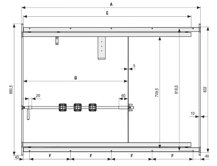 ALU 55 Bastidor de aluminio extensible para mesasCon volteador para tableros integrado. 1200 mm 860 MM 800 MM 2008 MM 1123 MM 273,3 MM ALUMINIO 1323 MM 1400 mm 2408 MM 323,3 MM 800 MM 860 MM ALUMINIO 