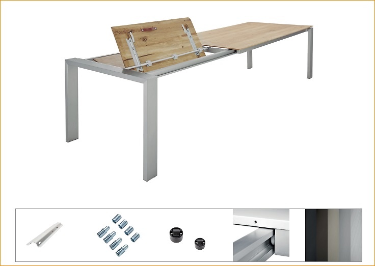 ALU 55 Bastidor de aluminio extensible para mesasCon volteador para tableros integrado. 