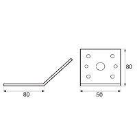 ANGULO PESANTE 135º AN18 80x80x50mm ZINCADO ZINCADO 80 50 2,5 MM 80 ACERO 25 