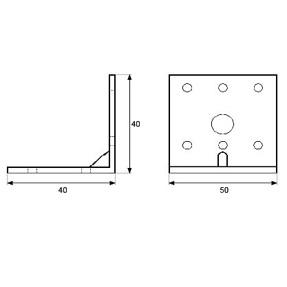 ANGULO PESANTE AN13 ZINCADO ZINCADO 40 50 2 MM 40 ACERO 50 