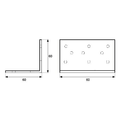 ANGULO PESANTE AN14 ZINCADO ZINCADO 60 60 2 MM 60 ACERO 50 