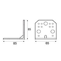 ANGULO PESANTE AN16 85x85x65mm ZINCADO ZINCADO 65 85 2,5 MM 85 ACERO 25 