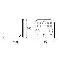 ANGULO PESANTE AN17 100x100x90mm ZINCADO ZINCADO 100 90 2,5 MM 100 ACERO 20 