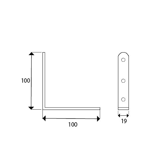 ANGULO REFUERZO AN01 BICROMATADO BICROMATADO 19 100 REDONDO 2 MM 100 ACERO 50 