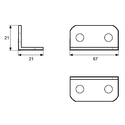 ANGULO REFUERZO AN05 ZINCADO ZINCADO 21 21 1MM 67 ACERO 100 