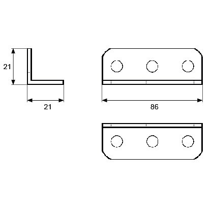 ANGULO REFUERZO AN05 ZINCADO ZINCADO 21 21 1MM 86 ACERO 100 