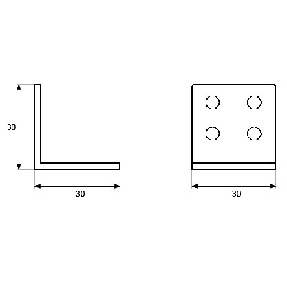 ANGULO REFUERZO AN05 ZINCADO ZINCADO 30 30 2 MM 30 ACERO 50 