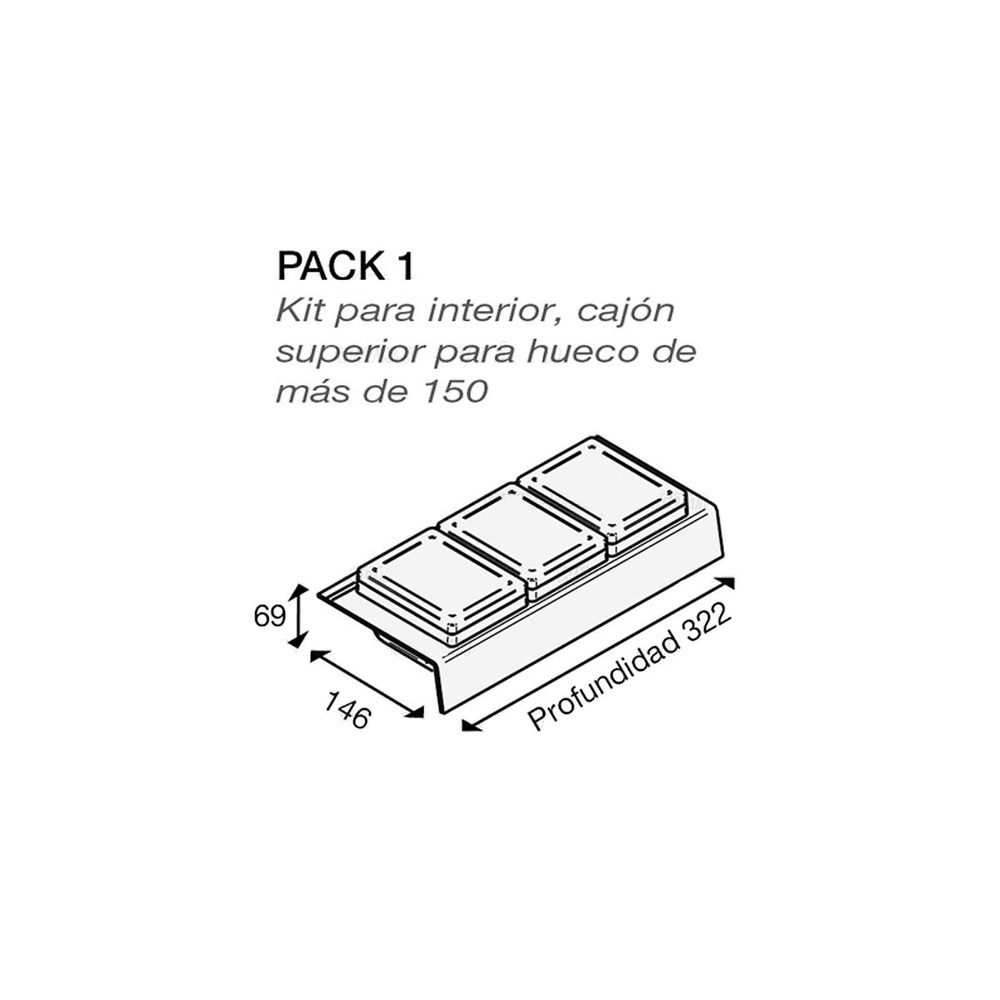 ARGUS ACCESORIOS PARA EL INTERIOR DEL CAJON BLANCO POLIPROPILENO PACK 1 ANTRACITA POLIPROPILENO PACK 1 