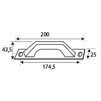 ASA PLACA RECTA 6804 ALUMINIO 