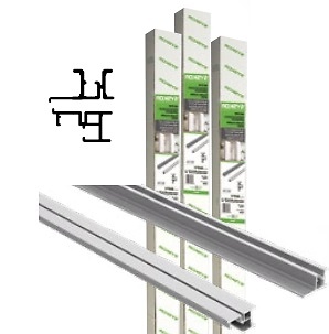 AXIS FREE 1 SISTEMA PARA 1 PUERTA 2 HOJAS PLEGABLES DE MADERA GRIS SET DE CARRILES 1,2 MTS 