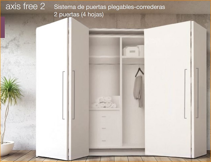 AXIS FREE 2 SISTEMA PARA 2 PUERTAS 4 HOJAS PLEGABLES DE MADERA 