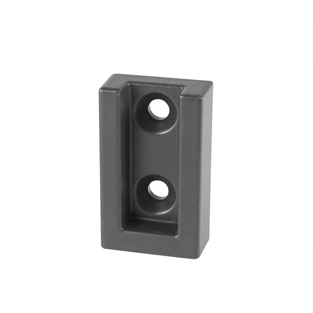 BARRA ARMARIO RECTANGULAR ELITE 30X12MM 2 MTS CON GOMA ANTIDESLIZANTE ALUMINIO ANTRACITA SOPORTE LATERAL COSTADO 