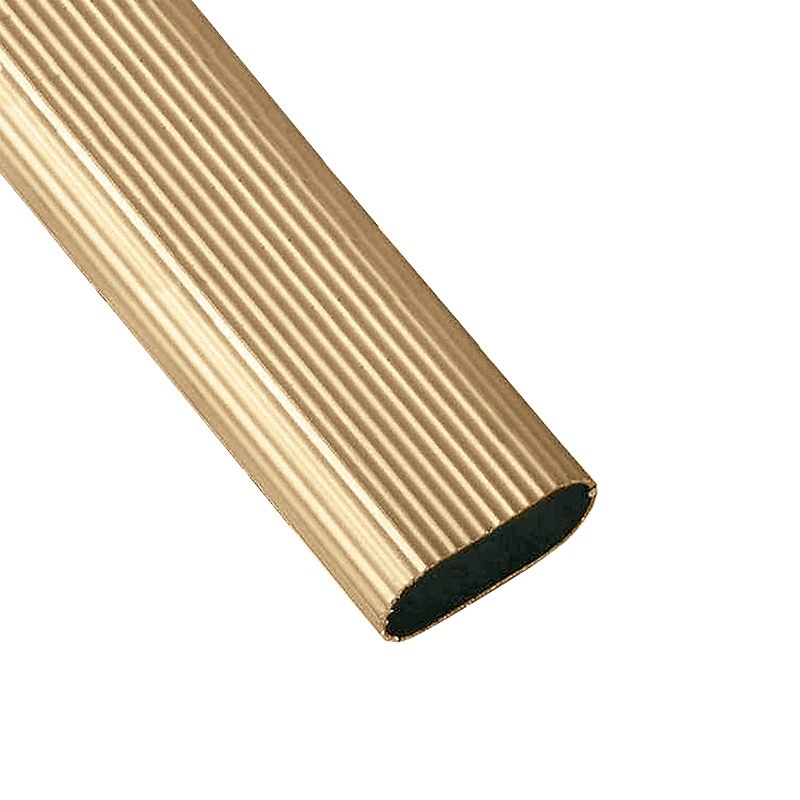 BARRA OVALADA JANE ALUMINIO ESTRIADO PLATA 30X15MM ORO MATE 2000 mm TUBO OVALADO ESTRIADO 4000 mm ORO MATE TUBO OVALADO ESTRIADO 