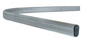 BARRA OVALADA JANE ALUMINIO ESTRIADO PLATA 30X15MM PLATA MATE 4000 mm BARRA CURVA 100X100 CMS 