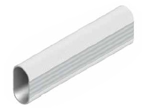 BARRA OVALADA JANE ALUMINIO ESTRIADO PLATA 30X15MM PLATA MATE 2000 mm TUBO OVALADO ESTRIADO 4000 mm PLATA MATE TUBO OVALADO ESTRIADO 