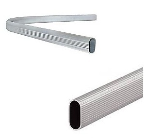 BARRA OVALADA JANE ALUMINIO ESTRIADO PLATA 30X15MM 