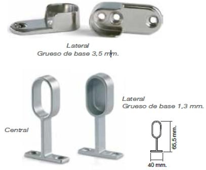 BARRA OVALADA JANE ALUMINIO ESTRIADO PLATA 30X15MM 