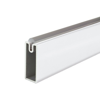 BARRA RECTANGULAR 30X12 CON GOMA ANTIDESLIZANTE ALUMINIO BLANCO MATE BARRA 30X15 MM ALUMINIO 2 MTS 