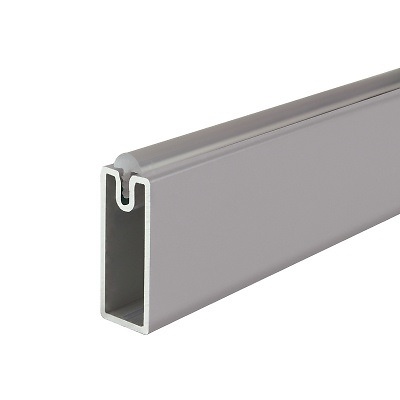 BARRA RECTANGULAR 30X12 CON GOMA ANTIDESLIZANTE ALUMINIO PLATA MATE BARRA 30X15 MM ALUMINIO 2 MTS 