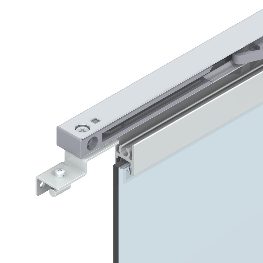 BASE FLOOR KIT PUERTA RUEDA OCULTA CARRIL 75 PARA TABLERO O CRISTAL 