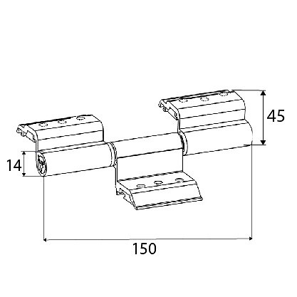 BISAGRA 3 CUERPOS 40/20 6867 ALUMINIO 