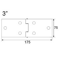 BISAGRA 814 BS29 ZINCADO ZINCADO 10 172 CUADRADO BISAGRA 814 3