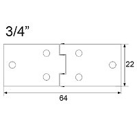 BISAGRA 814 BS29 ZINCADO ZINCADO 6 64 CUADRADO BISAGRA 814 3/4 BS29 22x64mm ZN 1MM 22 ACERO #N/D 