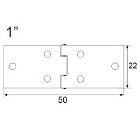 BISAGRA 816 BS30 HIERRO PULIDO 55 50 CUADRADO BISAGRA 816 1