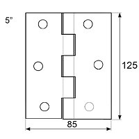 BISAGRA 840 BS31 HIERRO PULIDO 10,5 85 CUADRADO BISAGRA 840 5