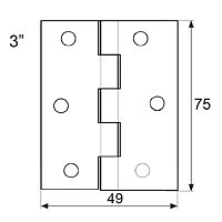 BISAGRA 840 BS31 HIERRO PULIDO 75 49 CUADRADO BISAGRA 840 3