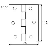 BISAGRA 840 BS31 HIERRO PULIDO 75 75 CUADRADO BISAGRA 840 4