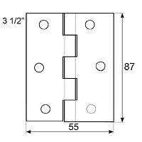 BISAGRA 840 BS31 HIERRO PULIDO 8 55 CUADRADO BISAGRA 840 3