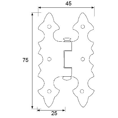 BISAGRA ALAS BS07 75x45mm NEGRO 