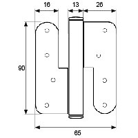 BISAGRA BS17 100x86x3mm INOX INOX 13 65 redondo derecha 25mm 95 ACERO INOXIDABLE 10 